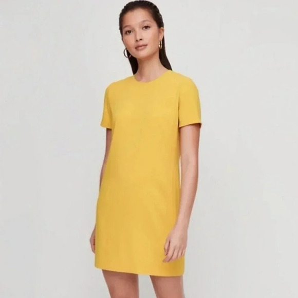 Aritzia Babaton Patricio Japanese Matte Crepe Mini Short Sleeve A-line Dress 6. - Picture 1 of 13